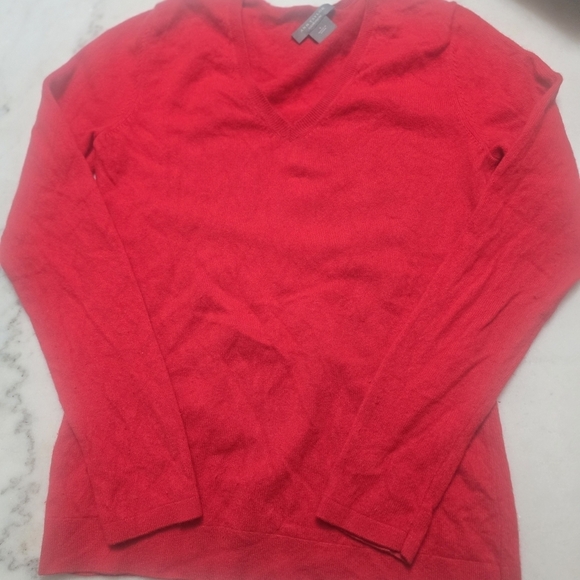 Ann Taylor Sweaters - Cashmere  Red V-Neck Sweater Cachmere